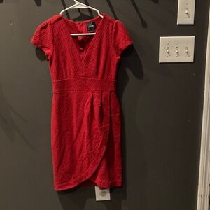 Anthropologie sexy size small red v neck dress w/ short sleeves great condition